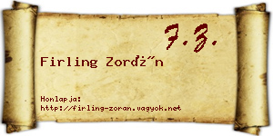 Firling Zorán névjegykártya